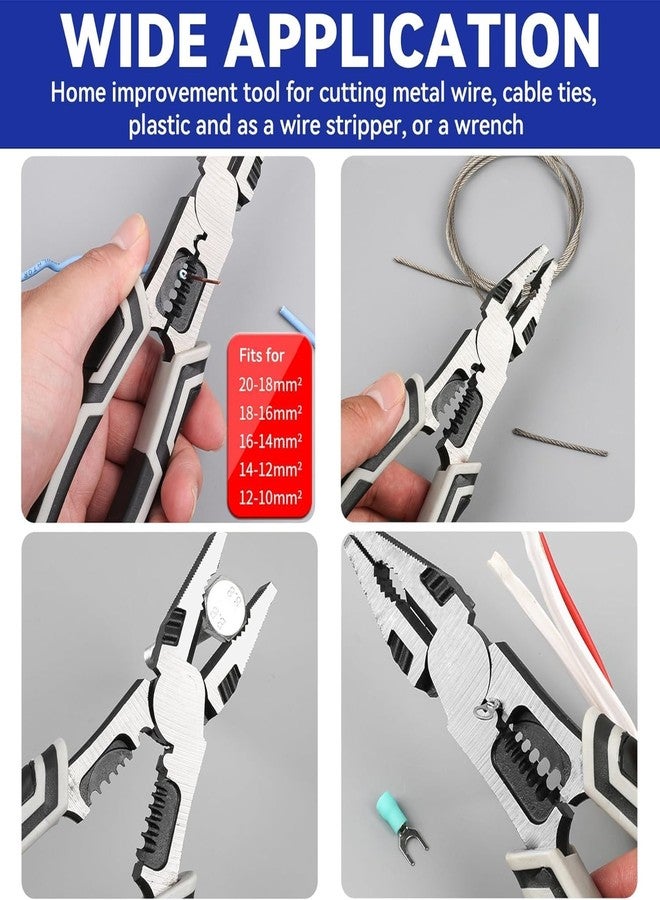 GRILAX 5 in 1 Multipurpose Electrician Plier/Cutting Plier with Gripping, Wrench, Wire Cutter, Crimping Tool & Wire Stripper Fuction (Chrome Vanadium Forged (Steel, Silver) (PACK OF 1) - Image 4